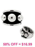 Burnished Silver Stud Dots stretch ring