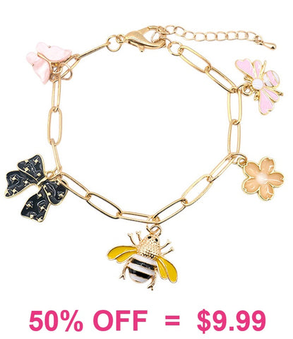 Bow & Bee charm bracelet
