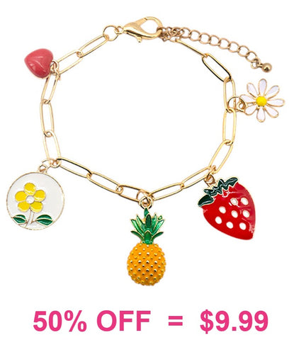 Strawberry charm bracelet