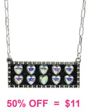 Bling Heart silver bar necklace