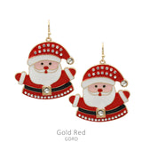 Red Santa bling earrings