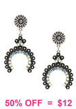 Silver Bling squash blossom dangle earrings