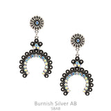 Silver Bling squash blossom dangle earrings