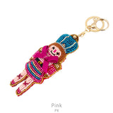 Beaded Nutcracker doll keychain