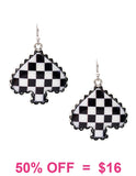 Checkered spade earrings