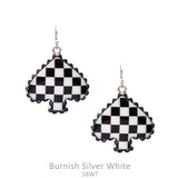 Checkered spade earrings