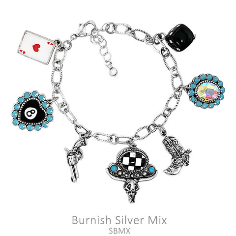Western, Casino, charm bracelet