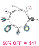 Western, Casino, bling concho, charm bracelet