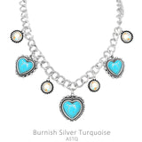 Turquoise heart charm necklace
