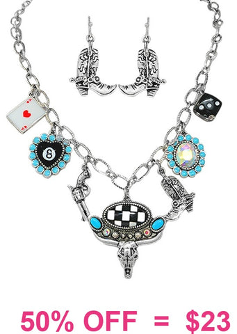Western, Casino, charm necklace set