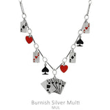 Royal flush charm necklace