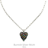 Checkered heart necklace