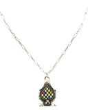 Multi color Checkered spade necklace