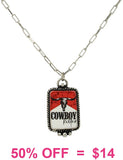Cowboy steer pendant necklace