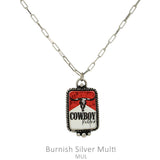 Cowboy steer pendant necklace
