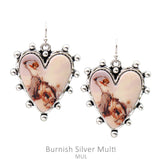 Cream Cowgirl heart earrings