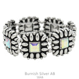 Western Flower Concho with Bling Stretch Bracelet