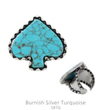Turquoise spade shaped cuff ring