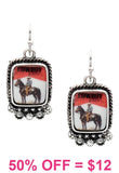 Cowboy earrings with silver border