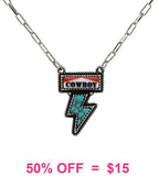 Cowboy Turquoise bolt necklace