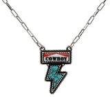 Cowboy Turquoise bolt necklace