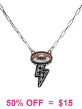 Cowboy Checkered bolt necklace