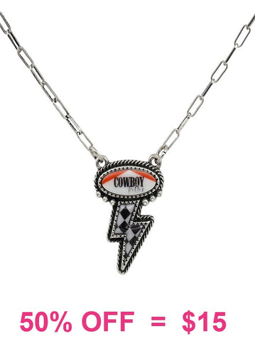 Cowboy Checkered bolt necklace