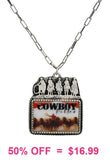 Cowboy photo pendant necklace