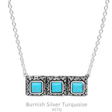 Triple Turquoise stone necklace