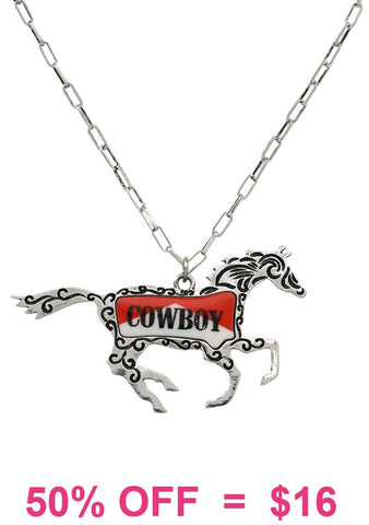 Cowboy Horse pendant necklace