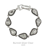 Bling Teardrop stones bracelet with magnetic clasp