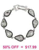 Bling Teardrop stones bracelet with magnetic clasp