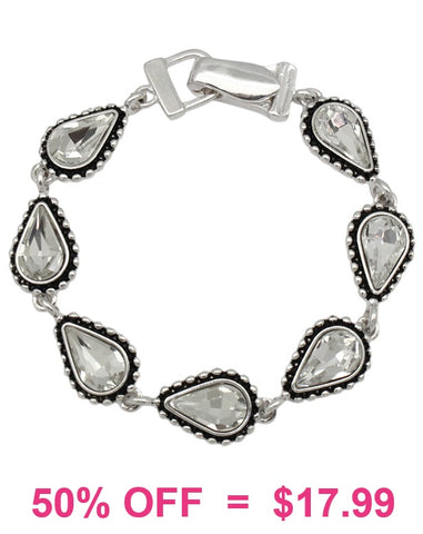 Bling Teardrop stones bracelet with magnetic clasp