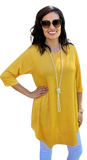 S, M : Mustard Polka dot Scoop Tunic