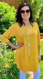 S, M : Mustard Polka dot Scoop Tunic
