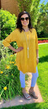 S, M : Mustard Polka dot Scoop Tunic