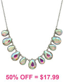Bling AB Rhinestone teardrop necklace