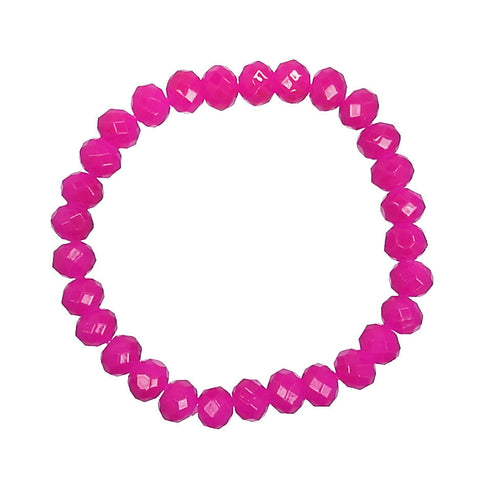 Hot Pink Crystal Stretch Bracelet