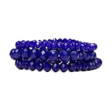 Navy Blue Crystal Stretch Bracelets - 3 piece set