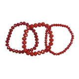 Red Crystal Stretch Bracelets - 3 pc set