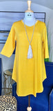 S, M : Mustard Polka dot Scoop Tunic