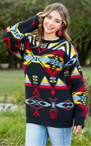 Black, Red, Yellow Thick Tribal Sweater
