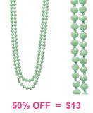 Light Mint Green Crystal 60" Layering necklace