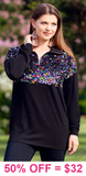Black Pullover with colorful sequins