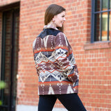 L,2X,3X : Brown Tribal jacket with sequins