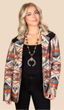 3X : Brown Tribal Jacket with black sequins