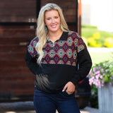 Half zip pullover Tribal designs