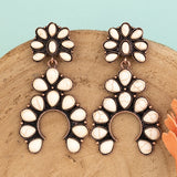 Cream & Copper Squash Blossom Earrings