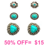 Three Pair Western Set Earring