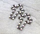 Western Bling Dangle Cross Earring
